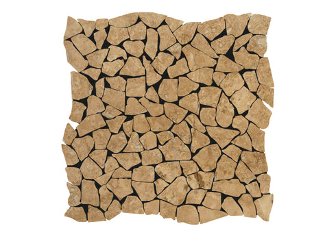 Walnut Travertine Tumbled Flat Pebble Mosaic Tile