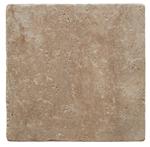 Walnut Travertine Tumbled Exterior Pool Paver 12x12" 1.25"