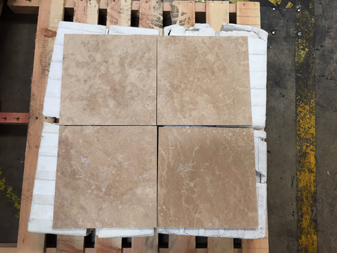 Walnut 12" X 12" Tile - (Cross-cut) Filled & Honed