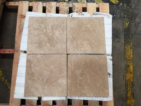 Walnut 12" X 12" Tile - (Cross-cut) Filled & Honed