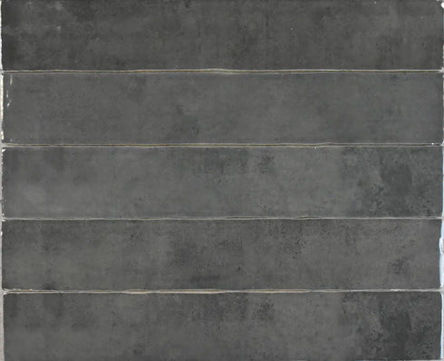 Zellige Dark Gray 2x16 Ceramic Wall and Floor Tile | Glossy Finish
