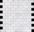 Afyon White Polished Brick Mosaic Wall and Floor Tile 1"x2"