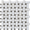 Afyon White Polished Basketweave with Black Dots Mosaic Tile