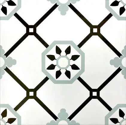 a picture of a white and black tile pattern