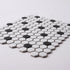 Italian White Hexagon w / Black Dots Matte Honed Backsplash Mosaic Tile 1"