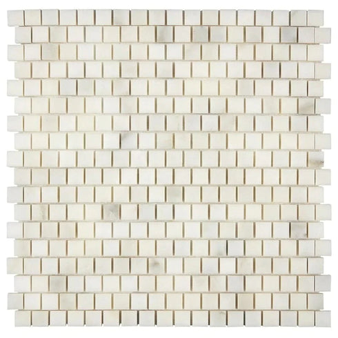 Calacatta Oliva Marble Mosaic 5/8" X 5/8" (Staggered) 3/8 Mosaic