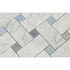 Carrara White - Basketweave w/ Blue-Gray Dots (LARGE) Polished