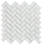 Thassos White 1" X 2" Herringbone Mosaic Polished