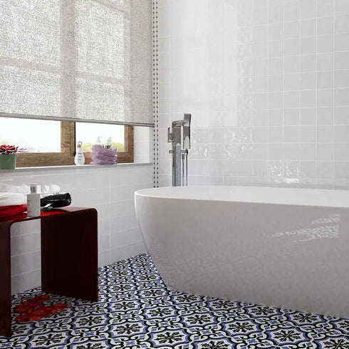 Cosenza Azul Decorative Porcelain Wall And Floor Tile 9x9"