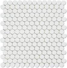Thassos White (Greek) Marble Mosaic 3/8 Penny-Round Mosaic (Single Color: Thassos)