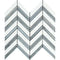 Thassos White Chevron - LARGE (Green Strips) Mosaic Polished