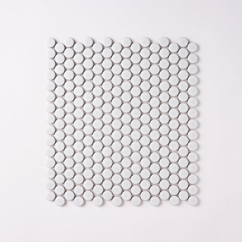 Italian White Penny Round Matte Honed Backsplash Mosaic Tile