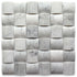 Carrara White 3-D Small-Bread Mosaic Polished