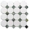 Thassos White Octagon Mosaic w/ Ming Green Dots Polished