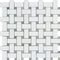 Afyon White - Basketweave Mosaic w/ Blue-Gray Dots Polished