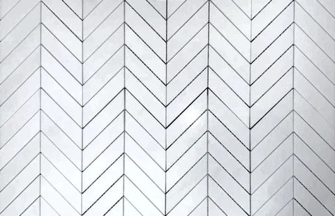 Thassos White Chevron - LARGE (Single Color) Mosaic Polished